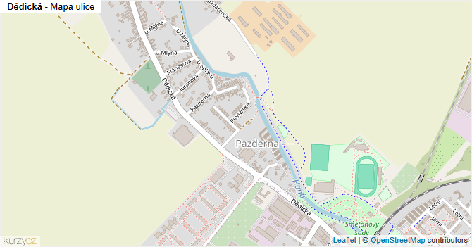 Dědická - mapa ulice