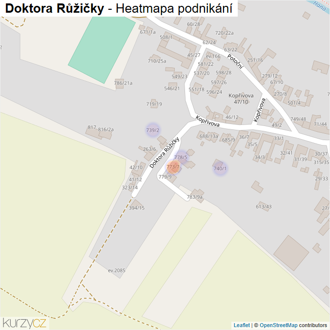 Mapa Doktora Růžičky - Firmy v ulici.