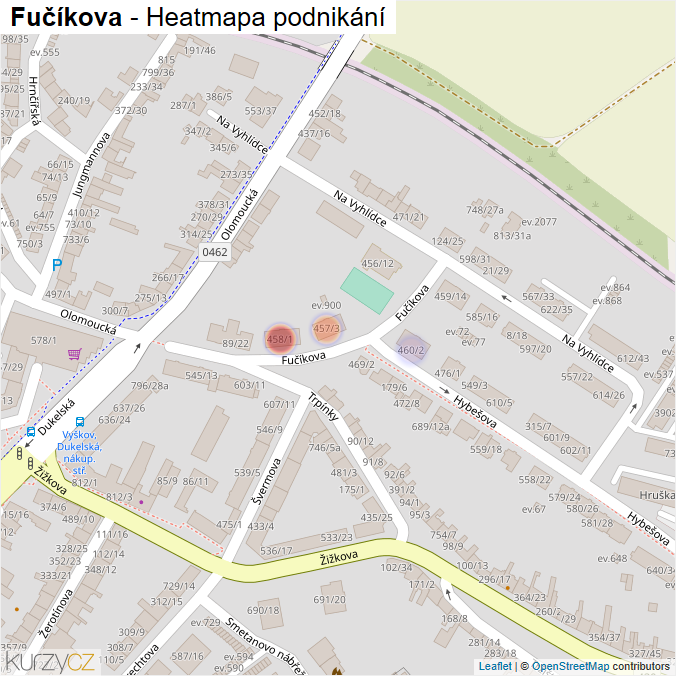 Mapa Fučíkova - Firmy v ulici.