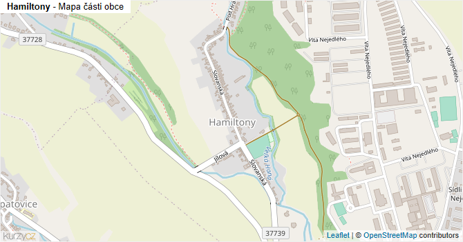 Hamiltony - mapa části obce