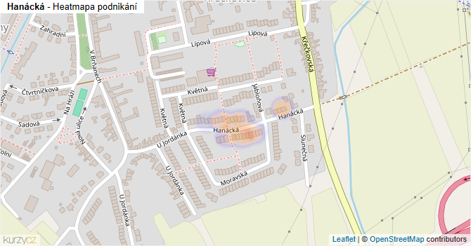 Hanácká - mapa podnikání