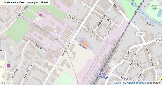 Hasičská - mapa podnikání