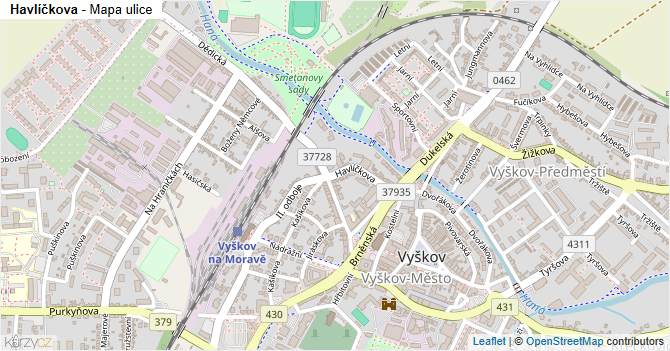 Havlíčkova - mapa ulice