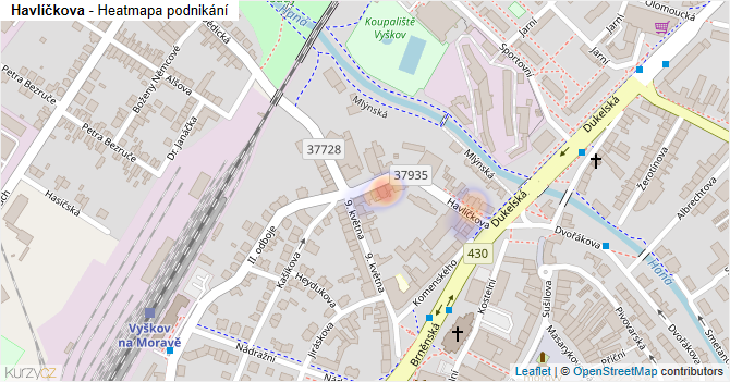 Havlíčkova - mapa podnikání