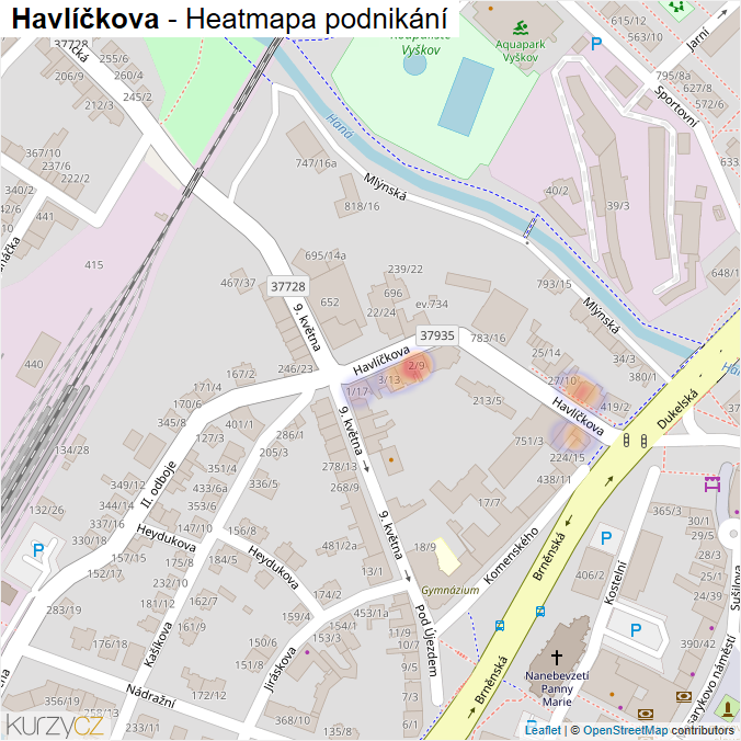 Mapa Havlíčkova - Firmy v ulici.