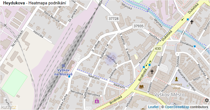 Heydukova - mapa podnikání