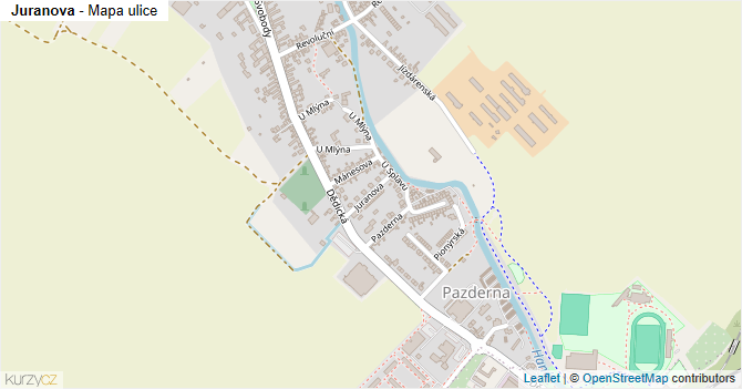 Juranova - mapa ulice