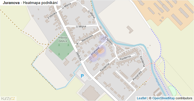 Juranova - mapa podnikání