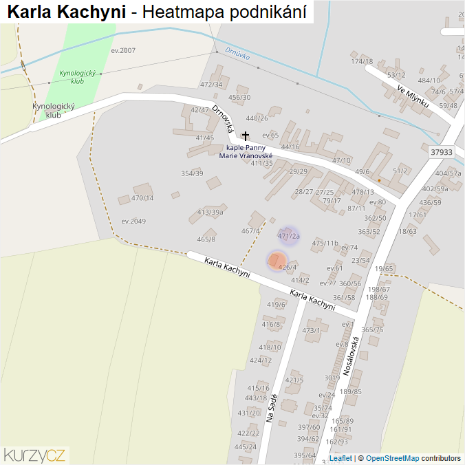 Mapa Karla Kachyni - Firmy v ulici.