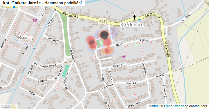 kpt. Otakara Jaroše - mapa podnikání