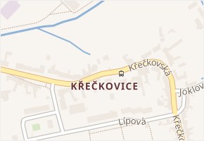 Křečkovice v obci Vyškov - mapa části obce