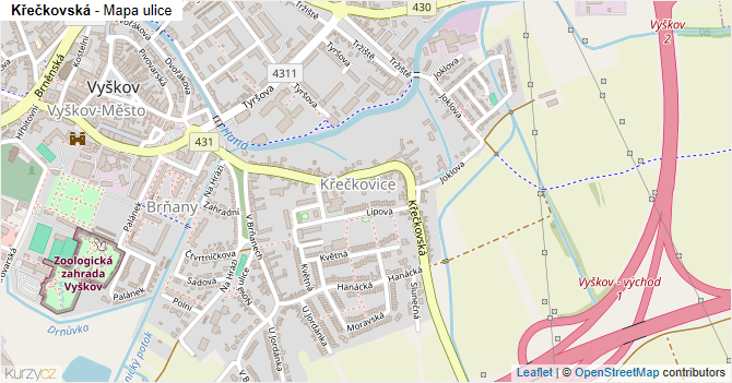 Křečkovská - mapa ulice