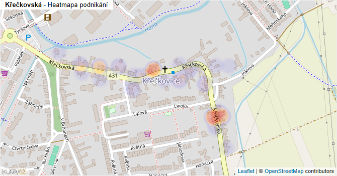 Křečkovská - mapa podnikání
