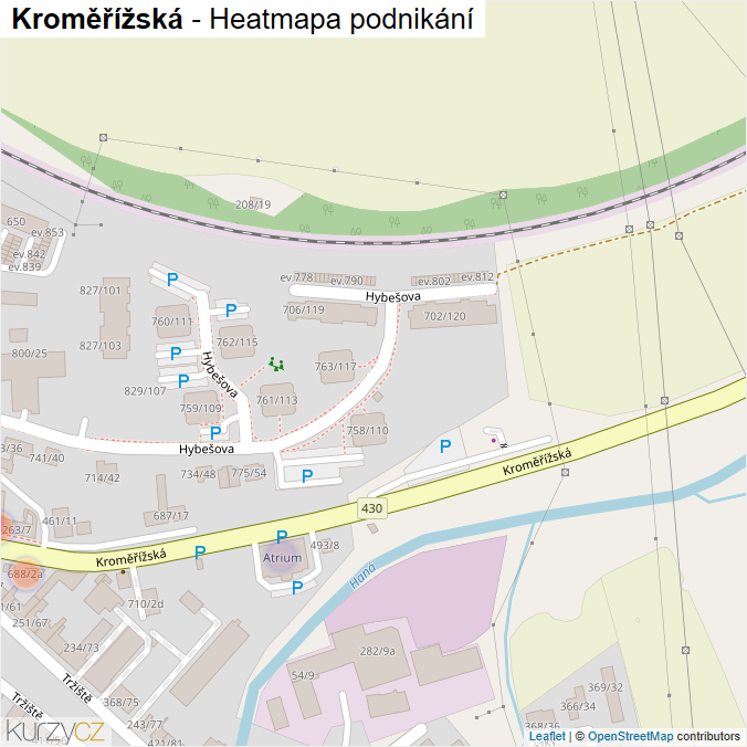 Mapa Kroměřížská - Firmy v ulici.