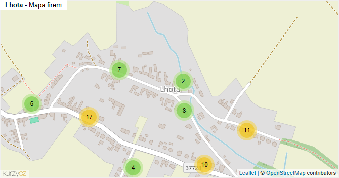 Lhota - mapa firem