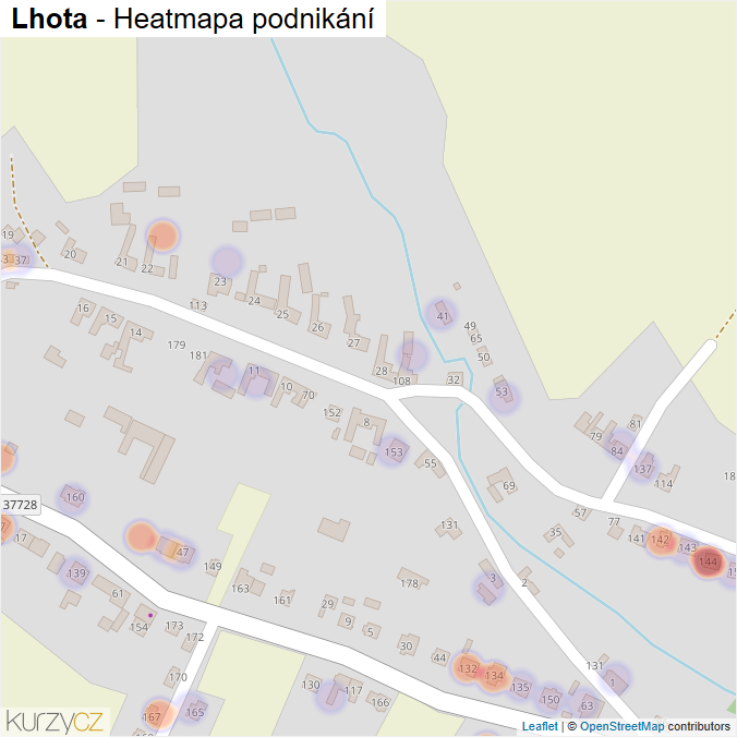 Mapa Lhota - Firmy v části obce.