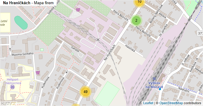 Na Hraničkách - mapa firem