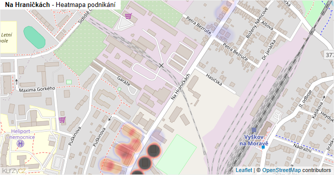 Na Hraničkách - mapa podnikání