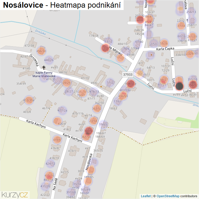 Mapa Nosálovice - Firmy v části obce.