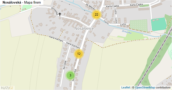 Nosálovská - mapa firem