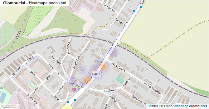 Olomoucká - mapa podnikání