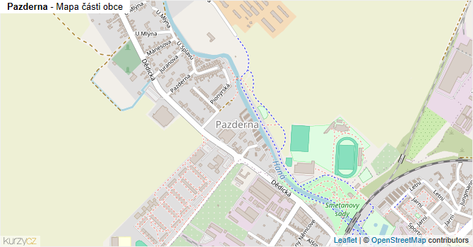 Pazderna - mapa části obce