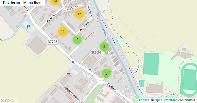 Pazderna - mapa firem