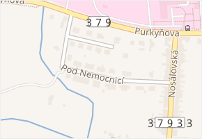 Pod Nemocnicí v obci Vyškov - mapa ulice