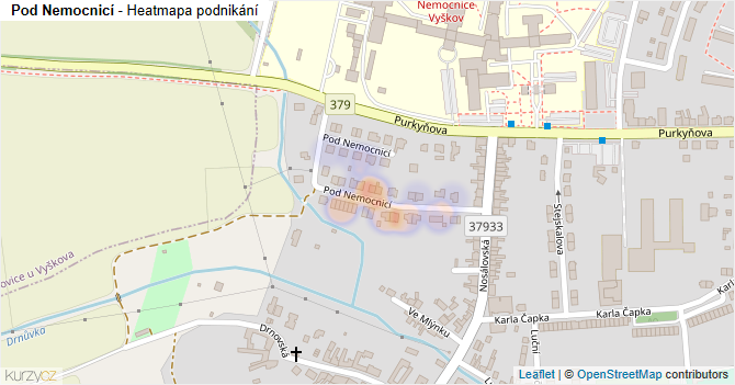 Pod Nemocnicí - mapa podnikání