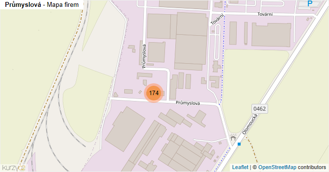Průmyslová - mapa firem