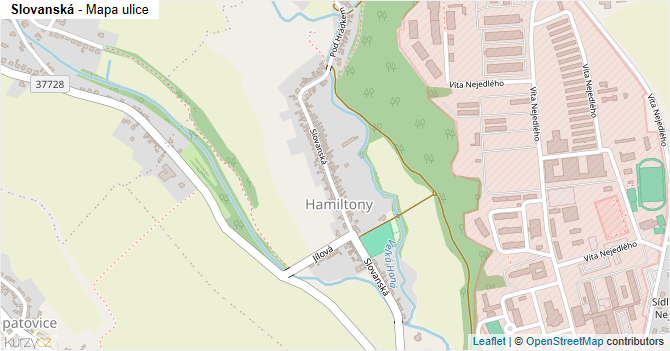 Slovanská - mapa ulice