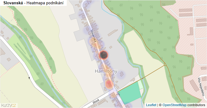 Slovanská - mapa podnikání