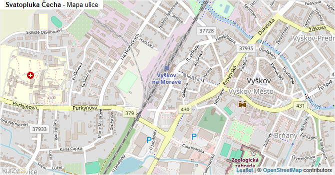 Svatopluka Čecha - mapa ulice