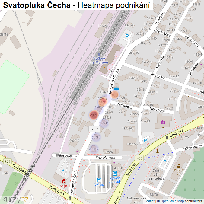 Mapa Svatopluka Čecha - Firmy v ulici.