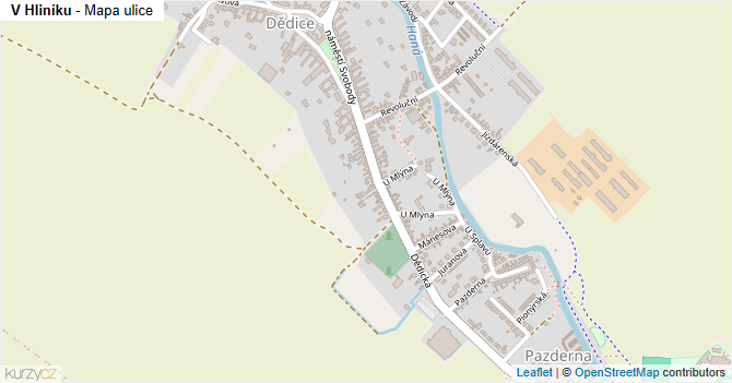 V Hliníku - mapa ulice