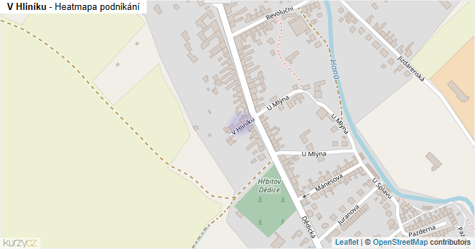 V Hliníku - mapa podnikání