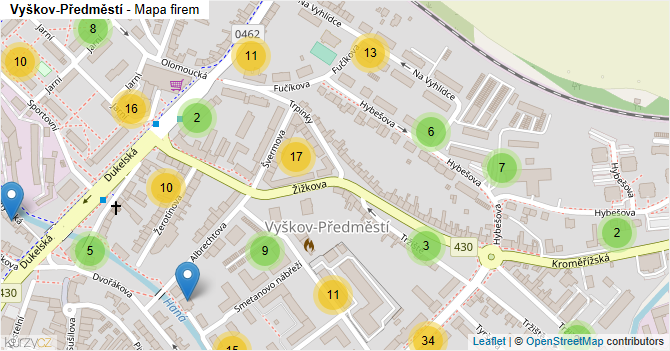 Vyškov-Předměstí - mapa firem