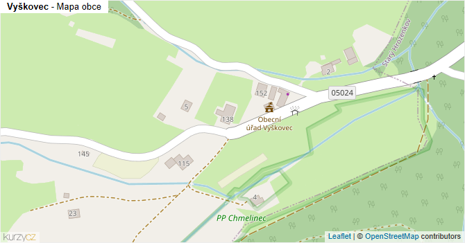 Vyškovec - mapa obce