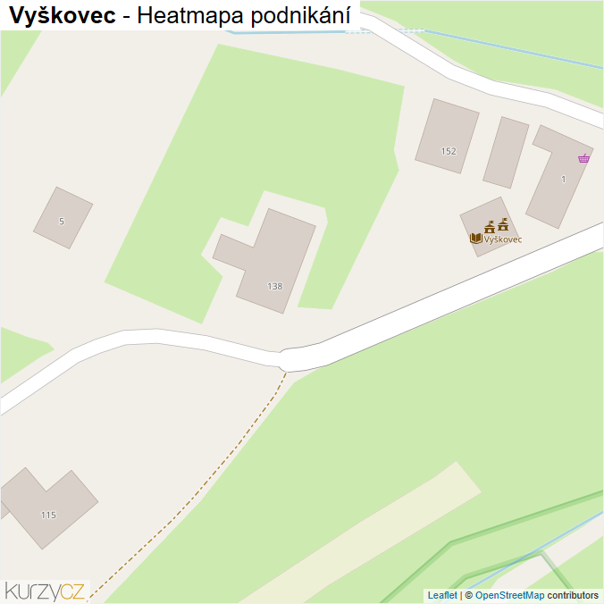 Mapa Vyškovec - Firmy v obci.