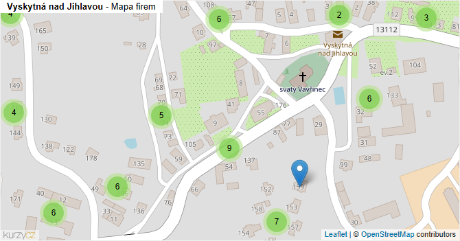 Vyskytná nad Jihlavou - mapa firem