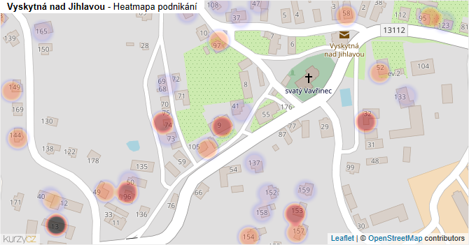 Vyskytná nad Jihlavou - mapa podnikání