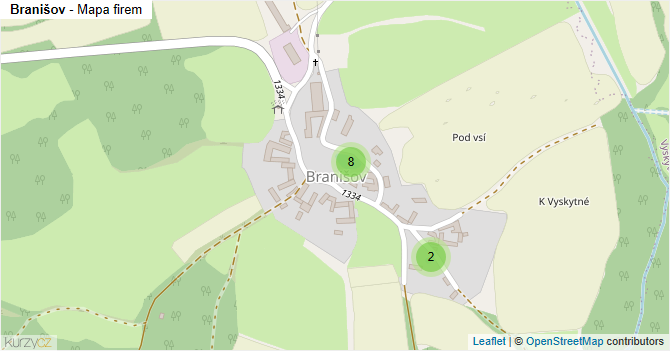 Branišov - mapa firem