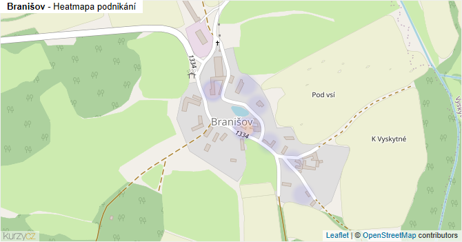 Branišov - mapa podnikání