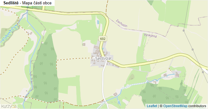 Sedliště - mapa části obce