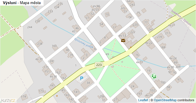 Výsluní - mapa města