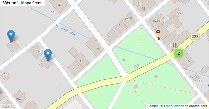 Výsluní - mapa firem