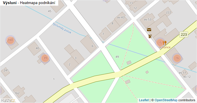 Výsluní - mapa podnikání