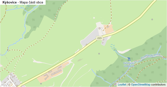 Kýšovice - mapa části obce