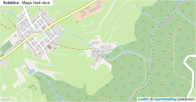 Sobětice - mapa části obce