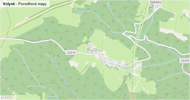 Volyně - záplavové mapy stoleté vody